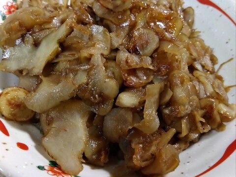 菊芋の味噌バラ焼き炒め